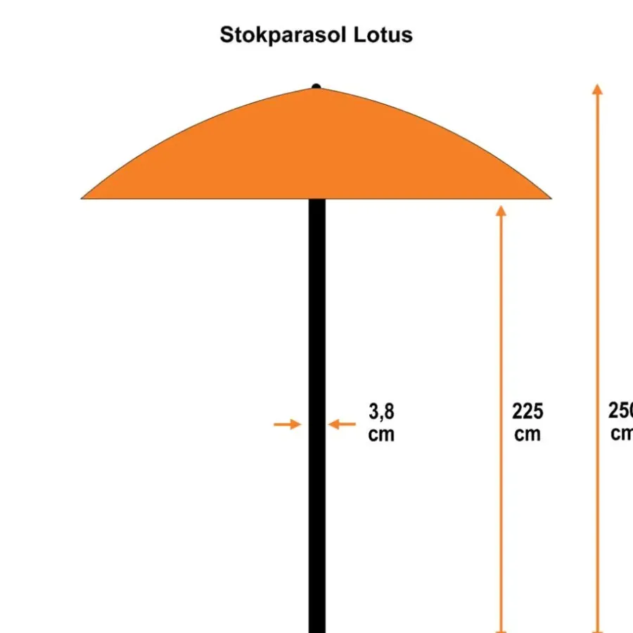 Parasols-Garden Impressions Lotus parasol Ø300 cm - koper