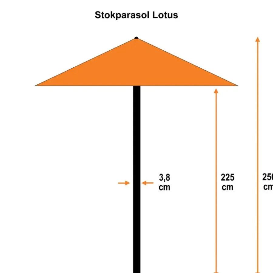 Parasols-Garden Impressions Lotus parasol 250x250 - donker grijs