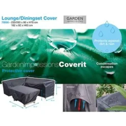 Tuinmeubelbeschermers-Garden Impressions Lounge dining hoes 233/293x90xH70 en 162x92xH63 cm