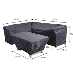 Tuinmeubelbeschermers-Garden Impressions Lounge dining hoes 233/293x90xH70 en 162x92xH63 cm