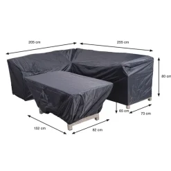 Tuinmeubelbeschermers-Garden Impressions Lounge dining hoes 205/255x73xH80 en 152x82xH65 cm