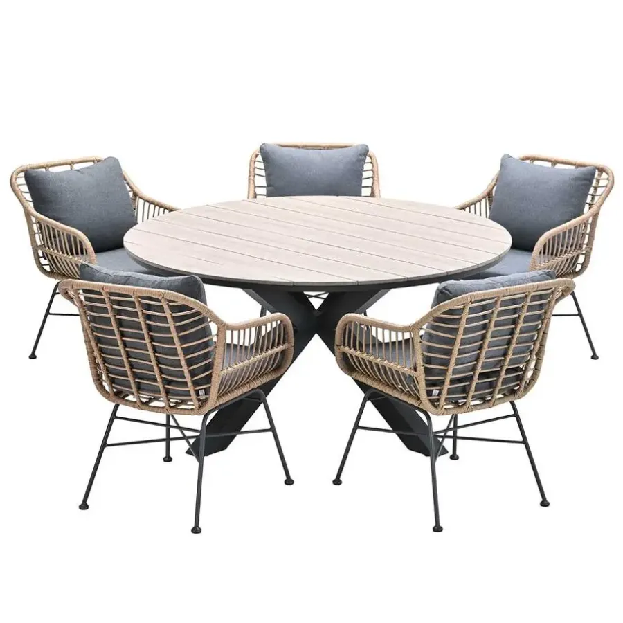Garden Impressions Lucas tuinset 6-delig bruin -Tulli tafel bruin