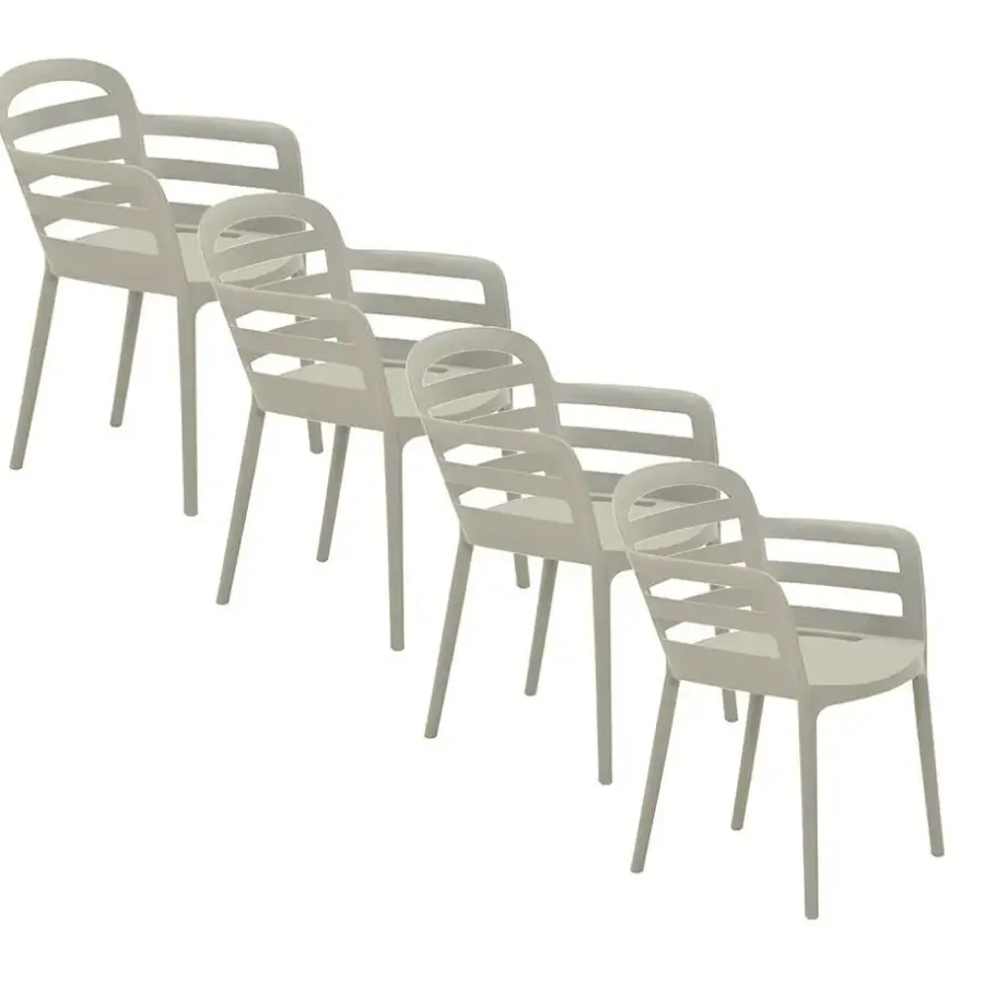 Tuinstoelen-Garden Impressions Mira tuinstoel zand - 4 stuks