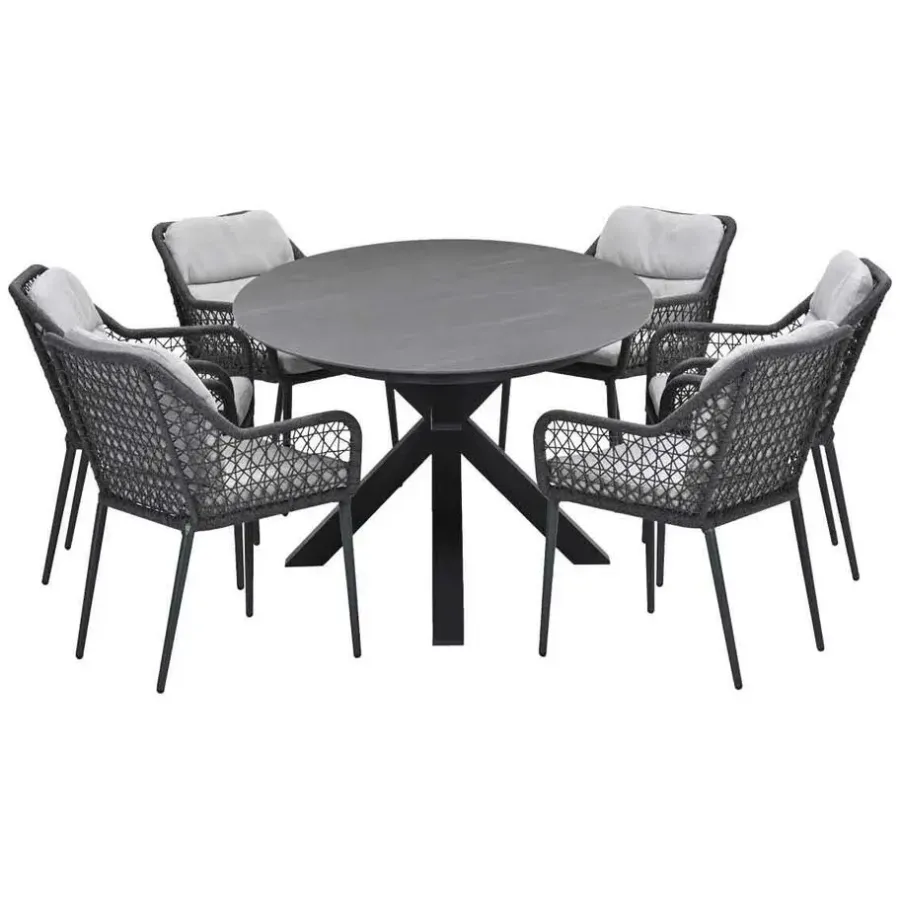 Tuinsets-Garden Impressions Pemba - Scot tuinset 7-delig - Napoli grey