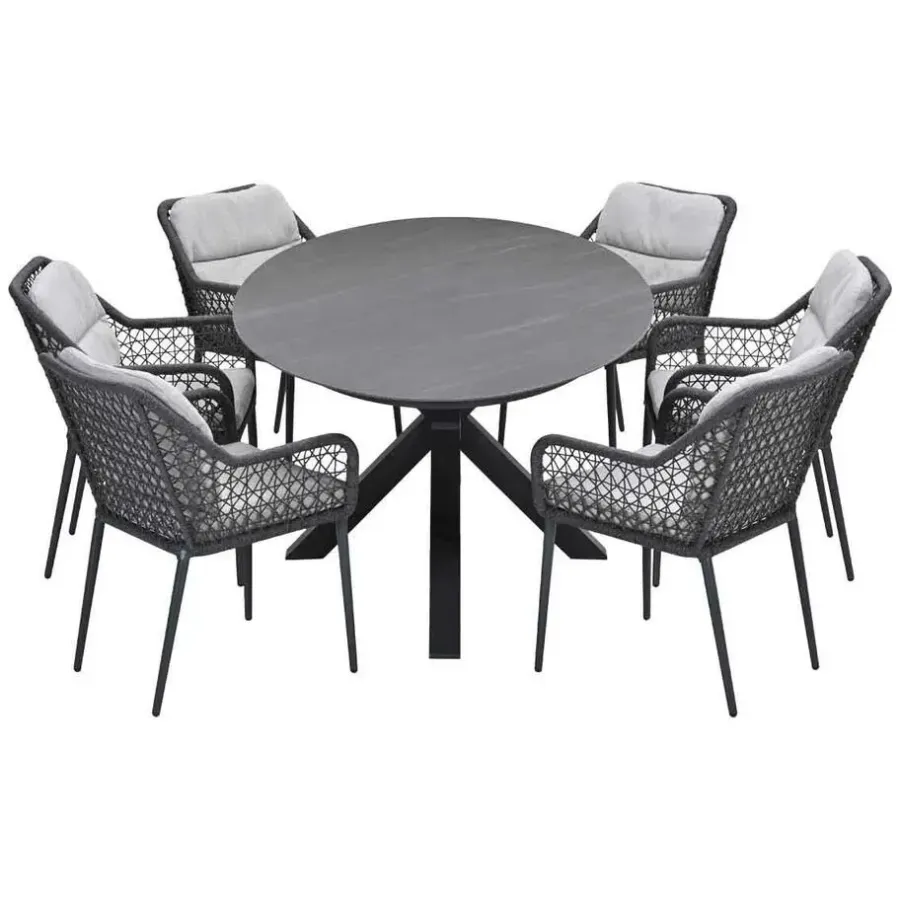 Tuinsets-Garden Impressions Pemba - Scot tuinset 7-delig - Napoli grey