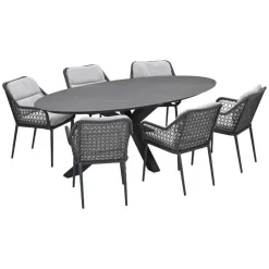 Tuinsets-Garden Impressions Pemba - Scot tuinset 7-delig - Napoli grey