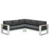 Garden Impressions Plaza lounge hoekset 3-delig wit - teak look