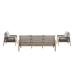 Loungesets-Garden Impressions San Capri loungeset 4-delig - light teak aluminium