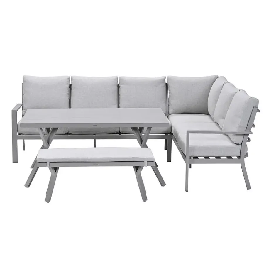 Loungesets-Garden Impressions Senja lounge dining set 4-delig rechts- valley sand