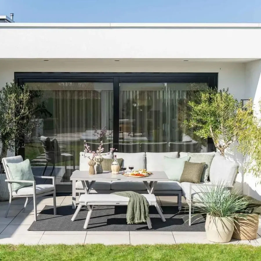 Loungesets-Garden Impressions Senja lounge dining set 4-delig rechts- valley sand