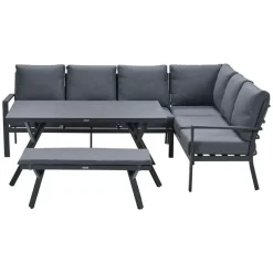 Loungesets|Loungesets-Garden Impressions Senja lounge dining set 4-delig rechts - m. grijs