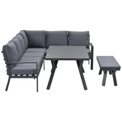 Loungesets|Loungesets-Garden Impressions Senja lounge dining set 4-delig rechts - m. grijs