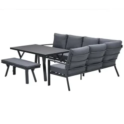 Loungesets|Loungesets-Garden Impressions Senja lounge dining set 4-delig rechts - m. grijs