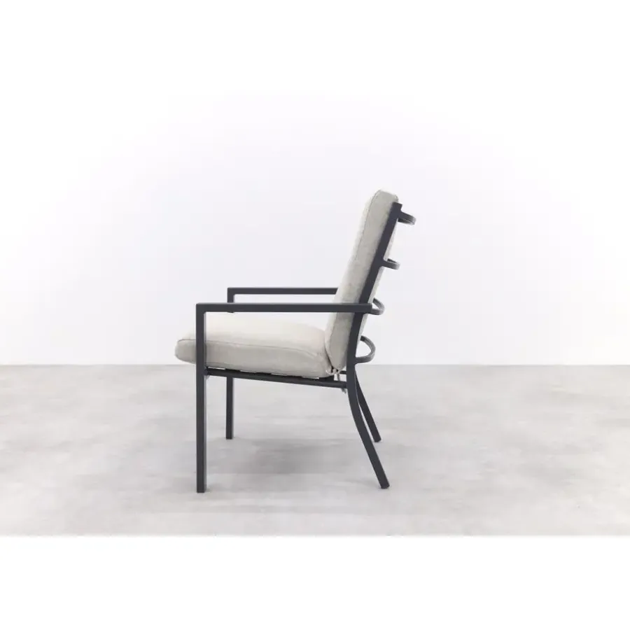 Garden Impressions Sergio dining tuinstoel Carbon black/Dessert