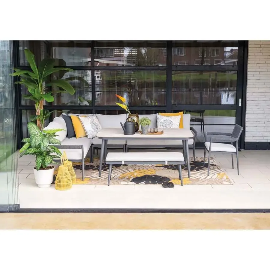 Garden Impressions Tineo lounge dining set 7-delig - donker grijs