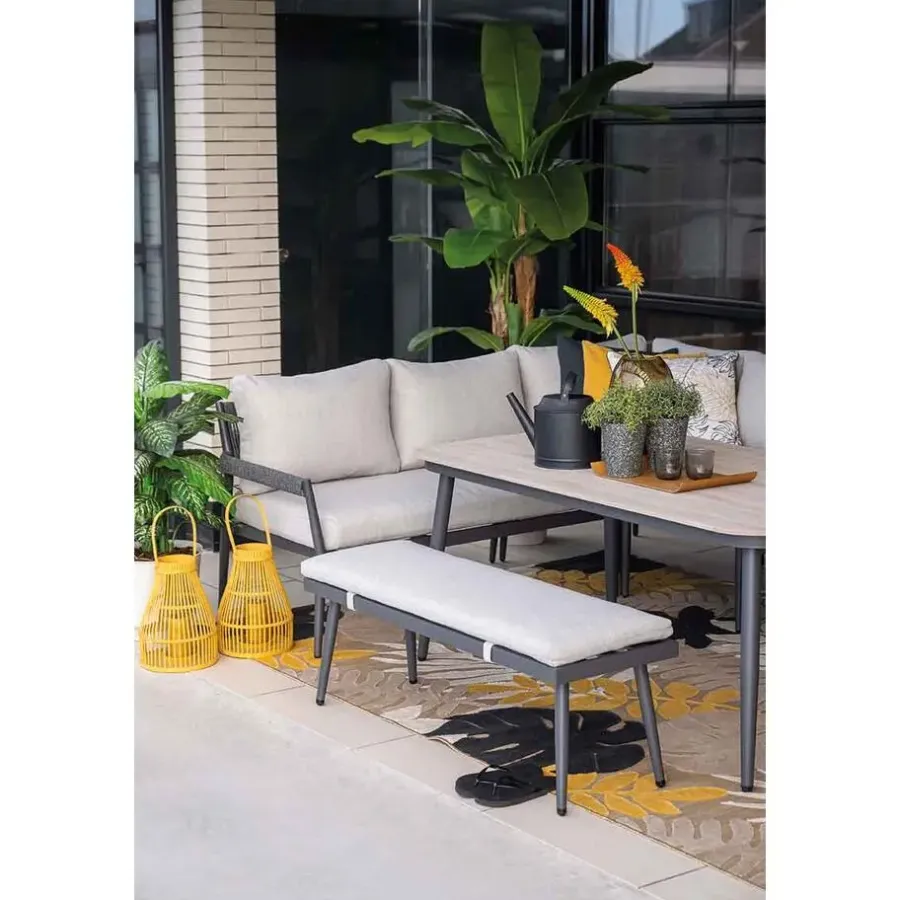 Garden Impressions Tineo lounge dining set 7-delig - donker grijs