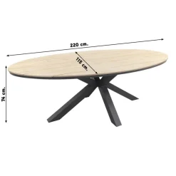 Garden Impressions Tulli tuintafel 220x115 cm - licht bruin