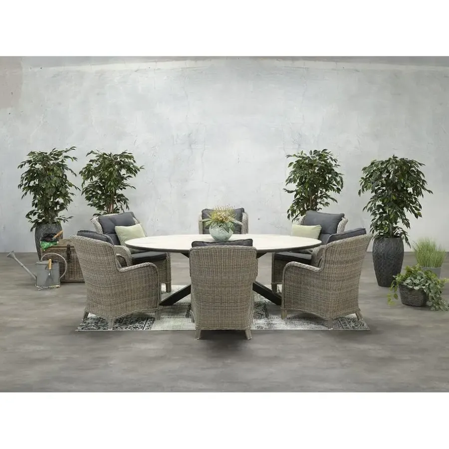 Garden Impressions Tulli tuintafel 220x115 cm - licht bruin