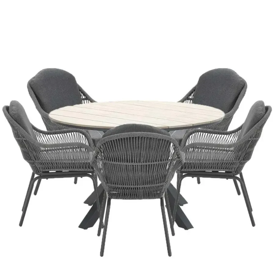 Garden Impressions Yima tuinset 6-delig licht grijs - Tulli tafel