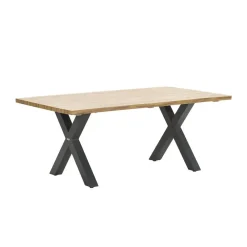 Tuintafels-Garden Impressions Zadar tuintafel 180x100 donker grijs - X-frame