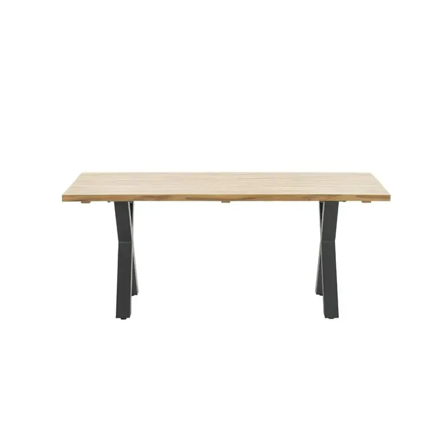 Tuintafels-Garden Impressions Zadar tuintafel 180x100 donker grijs - X-frame