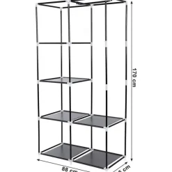 Parya Home Garderobekast XL - Kledingkast - Opvouwbare Garderobekast Zwart -170x88x45