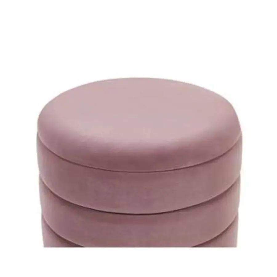 Beliani GARLAND - Poef - Roze - 40/33 cm - Fluweel