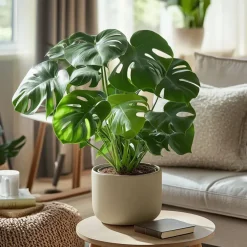 Kamerplanten-Plant in a Box Gatenplant - Monstera deliciosa - Hoogte 50-60cm - ⌀17cm