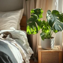Plant in a Box Gatenplant met plantenvoeding - Monstera deliciosa - Hoogte 70-80cm - ⌀21cm