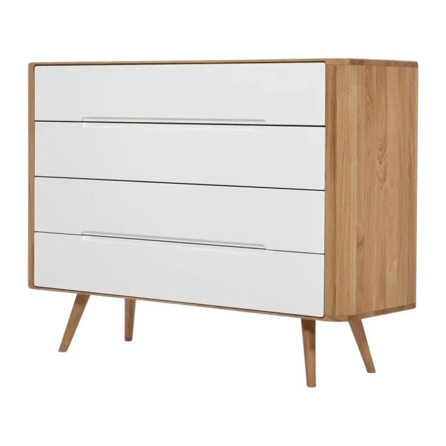 Leen Bakker Gazzda Ena Drawer Eikenhouten Ladekast - Naturel / Wit
