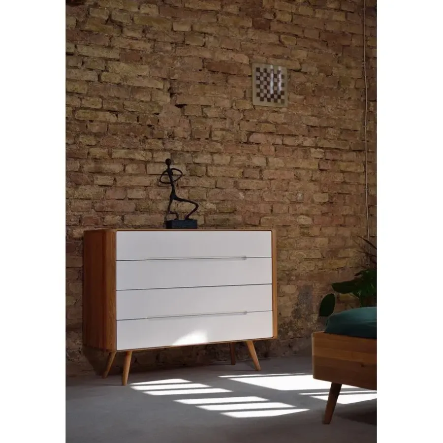 Leen Bakker Gazzda Ena Drawer Eikenhouten Ladekast - Naturel / Wit
