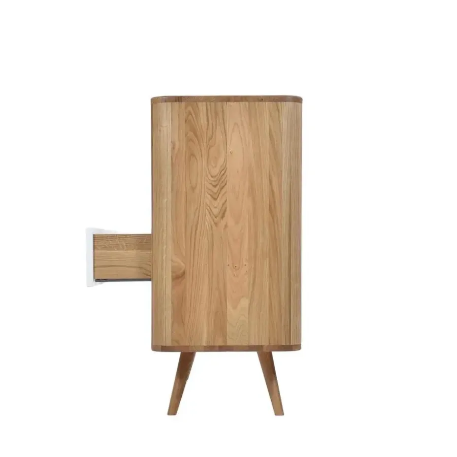Leen Bakker Gazzda Ena Drawer Eikenhouten Ladekast - Naturel / Wit