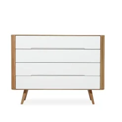 Leen Bakker Gazzda Ena Drawer Eikenhouten Ladekast - Naturel / Wit
