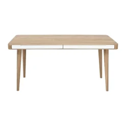 Houten Eettafels-Leen Bakker Gazzda Ena Table Eikenhouten Eettafel 160 x 90 cm - Whitewash