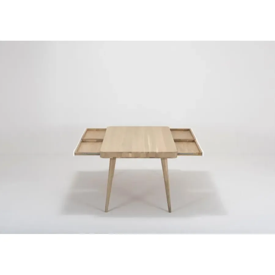 Houten Eettafels-Leen Bakker Gazzda Ena Table Eikenhouten Eettafel 160 x 90 cm - Whitewash