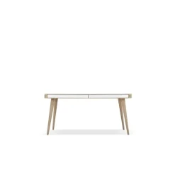 Houten Eettafels-Leen Bakker Gazzda Ena Table Eikenhouten Eettafel 160 x 90 cm - Whitewash