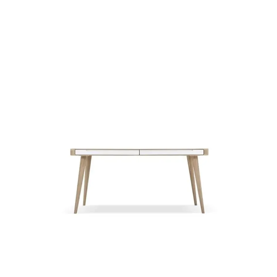 Houten Eettafels-Leen Bakker Gazzda Ena Table Eikenhouten Eettafel 160 x 90 cm - Whitewash