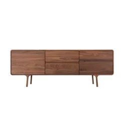 Leen Bakker Gazzda Fawn Sideboard Houten Dressoir Walnut - 180 x 45 cm