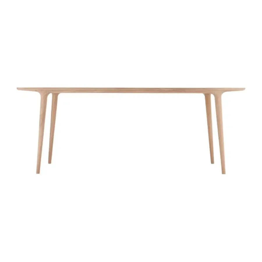 Leen Bakker Gazzda Fawn Table Houten Eettafel - 200 x 90 cm - Whitewash Eiken