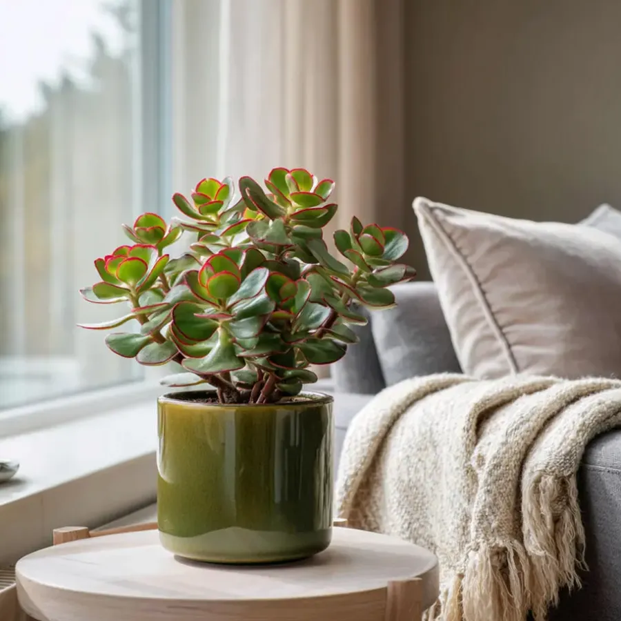 Kamerplanten-Plant in a Box Geldboom - Crassula ovata 'Sunset' - Hoogte 15-20cm - ⌀12cm