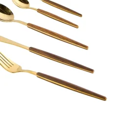 Besteksets-Leen Bakker GEMELLI - Bestekset 30-delig - Goud - RVS
