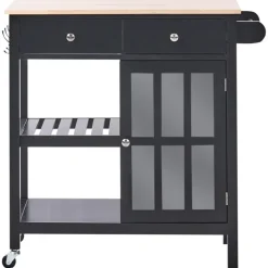 Leen Bakker GENOA - Keukentrolley - Zwart - MDF