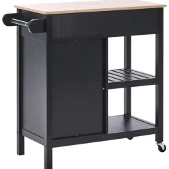 Leen Bakker GENOA - Keukentrolley - Zwart - MDF