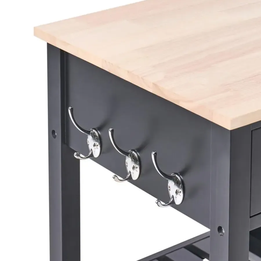 Leen Bakker GENOA - Keukentrolley - Zwart - MDF