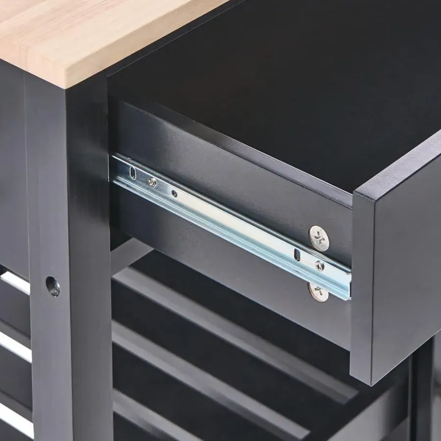 Leen Bakker GENOA - Keukentrolley - Zwart - MDF