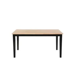 Beliani GEORGIA - Eettafel - Zwart - 90 x 150 cm - Rubberhout