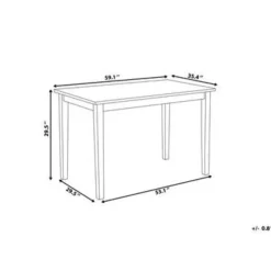 Beliani GEORGIA - Eettafel - Zwart - 90 x 150 cm - Rubberhout