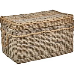 Opbergmanden-Beliani GERASA - Dozen set van 3 - Natuurlijk - Rotan
