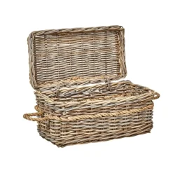 Opbergmanden-Beliani GERASA - Dozen set van 3 - Natuurlijk - Rotan