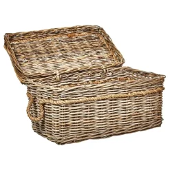 Opbergmanden-Beliani GERASA - Dozen set van 3 - Natuurlijk - Rotan